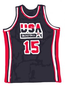 maillot basketball Magic Johnson numéro 15 dessiné à la main